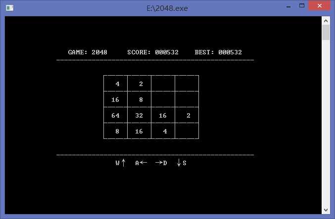 游戏2048源代码 c语言控制台界面版