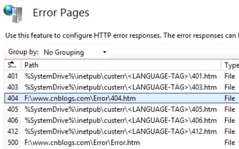 IIS Error Pages