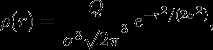 \rho(r) = \frac{Q}{\sigma^3\sqrt{2\pi}^3}\,e^{-r^2/(2\sigma^2)},