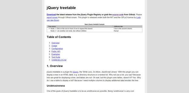 jquery treetable