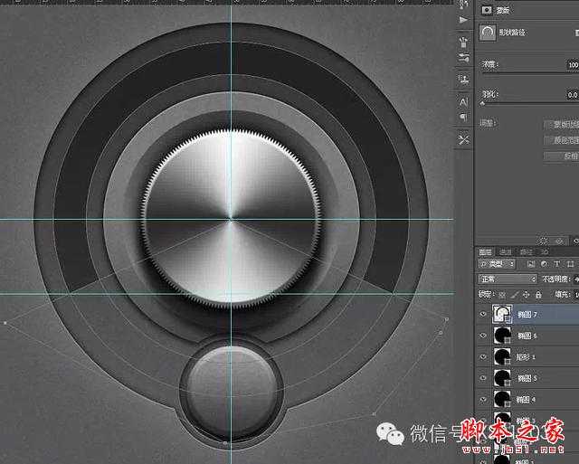 ‘教你如何用PS制作出金属质感旋转按钮图片‘