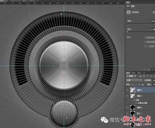 ‘教你如何用PS制作出金属质感旋转按钮图片‘