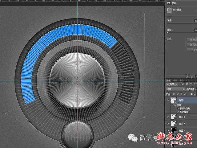 ‘教你如何用PS制作出金属质感旋转按钮图片‘