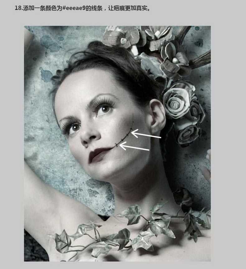 ‘Photoshop合成非常恐怖的女木偶提线傀儡教程‘