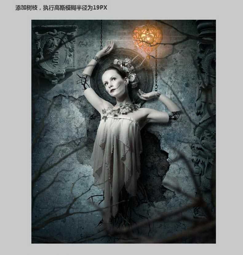 ‘Photoshop合成非常恐怖的女木偶提线傀儡教程‘