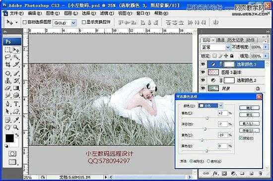 ‘Photoshop将草地美女婚纱图片调制出唯美梦幻色调‘