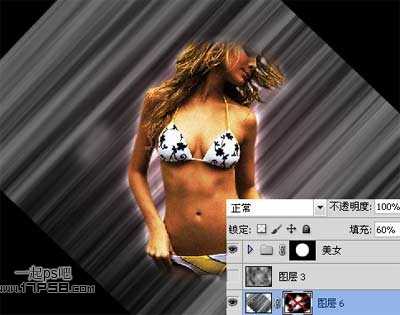 ‘photoshop合成制作出光影动感比基尼美女‘