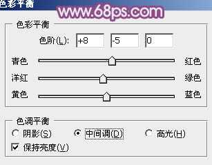 ‘Photoshop为站在野花从中的美女调制出柔美的淡紫色‘