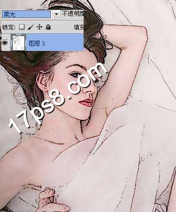 ‘photoshop将美女照片制作出素描效果‘