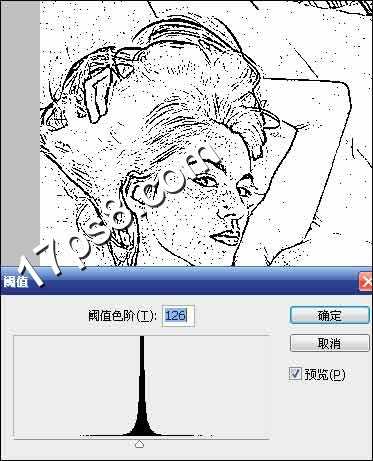 ‘photoshop将美女照片制作出素描效果‘