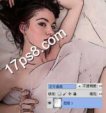 ‘photoshop将美女照片制作出素描效果‘