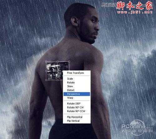 ‘Photoshop合成制作雨夜杀戮的超智能机器人战士‘