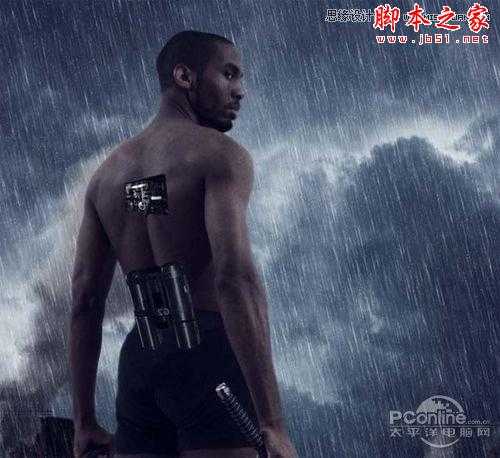 ‘Photoshop合成制作雨夜杀戮的超智能机器人战士‘