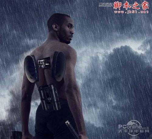 ‘Photoshop合成制作雨夜杀戮的超智能机器人战士‘