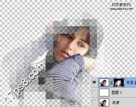 ‘Photoshop将给美女图片添加透明马赛克边框实例教程‘