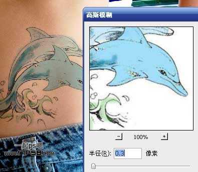 ‘photoshop制作出漂亮的海豚立体纹身效果‘