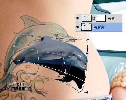 ‘photoshop制作出漂亮的海豚立体纹身效果‘