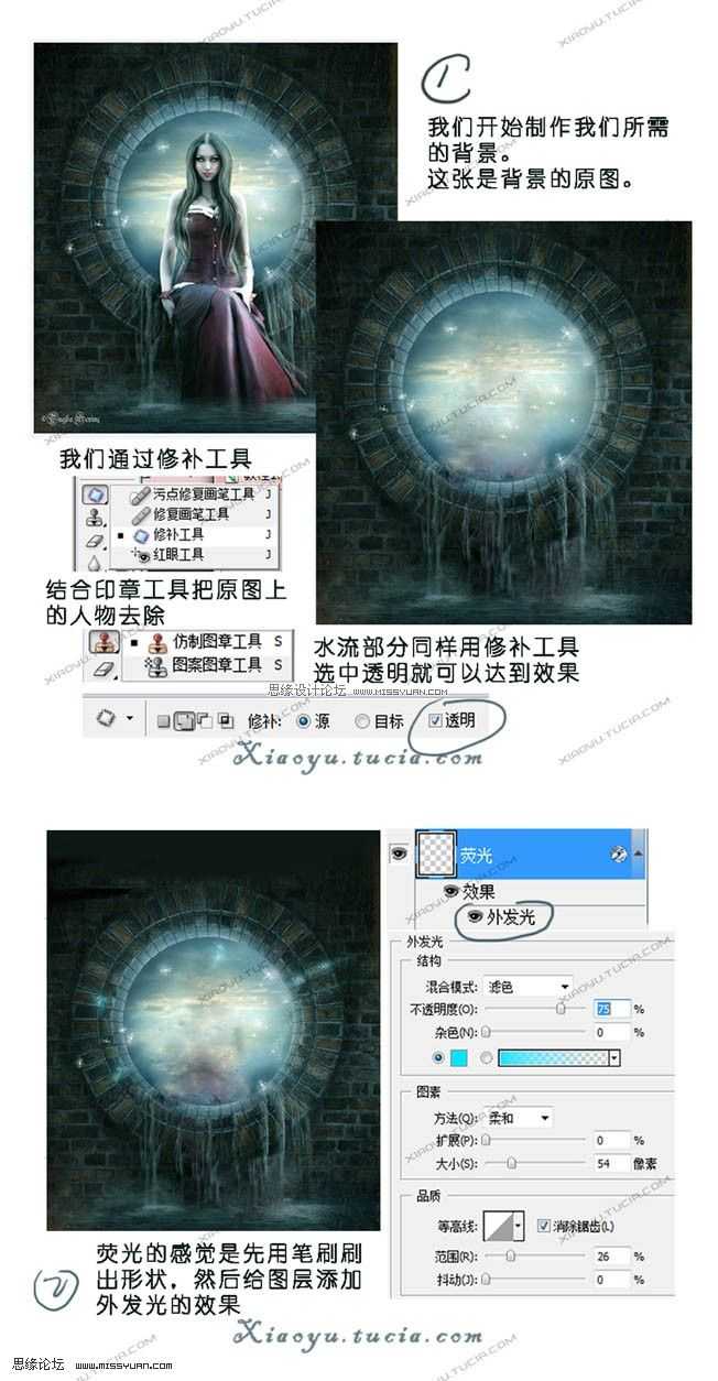 ‘PS合成制作出坐在魔幻陷阱边的小孩‘