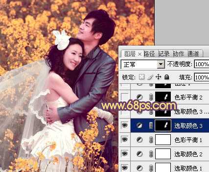 ‘Photoshop为油菜花婚片打造出漂亮的橙紫色‘