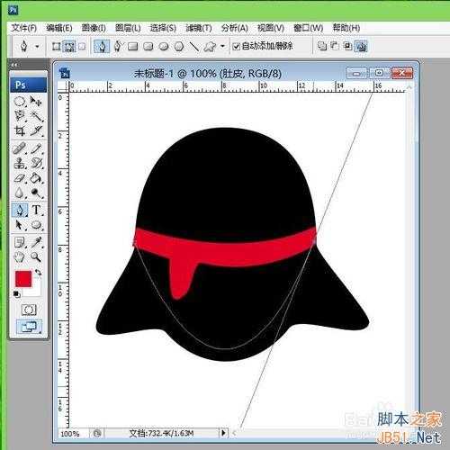 ‘如何画qq企鹅?ps路径工具绘制qq企鹅方法‘