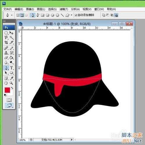 ‘如何画qq企鹅?ps路径工具绘制qq企鹅方法‘