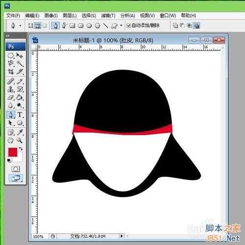 ‘如何画qq企鹅?ps路径工具绘制qq企鹅方法‘