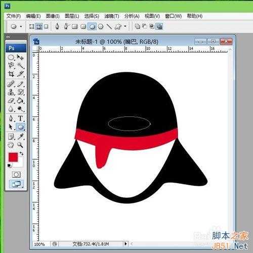 ‘如何画qq企鹅?ps路径工具绘制qq企鹅方法‘