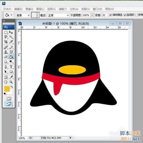 ‘如何画qq企鹅?ps路径工具绘制qq企鹅方法‘