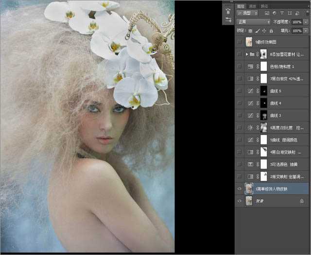 ‘Photoshop(PS)把灰蒙模特头像照片调成梦幻色彩效果实例教程‘