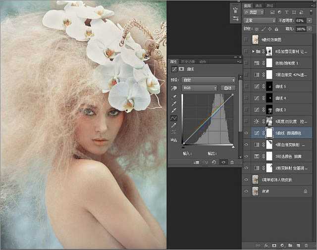 ‘Photoshop(PS)把灰蒙模特头像照片调成梦幻色彩效果实例教程‘