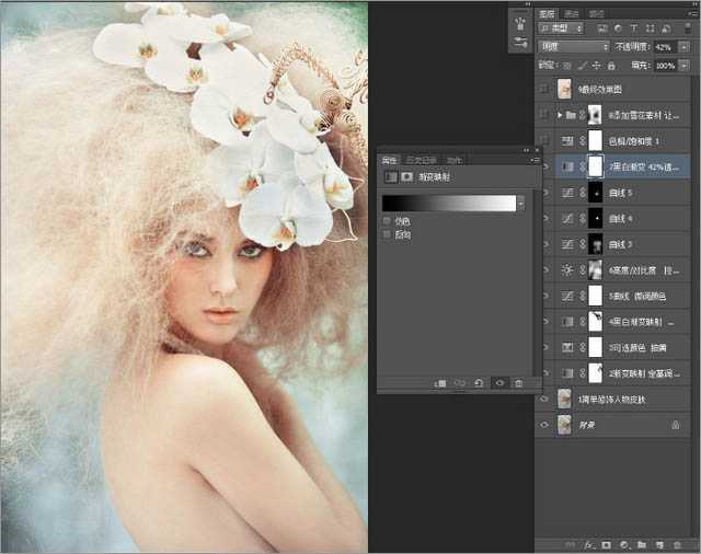 ‘Photoshop(PS)把灰蒙模特头像照片调成梦幻色彩效果实例教程‘