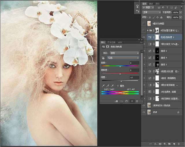 ‘Photoshop(PS)把灰蒙模特头像照片调成梦幻色彩效果实例教程‘