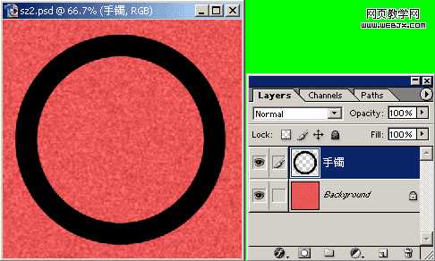 ‘Photoshop利用图层样式制作出逼真漂亮的黑白相间的手镯效果‘