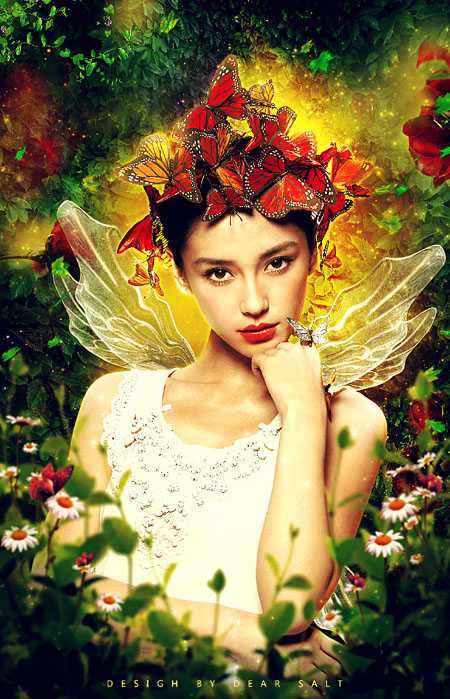 ‘Photoshop打造绚丽的春季花海人像海报‘