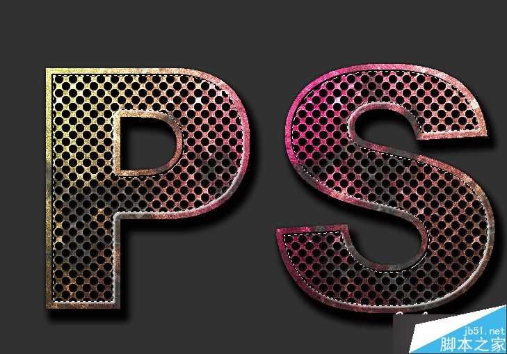 ‘PS制作怀旧网面有质感的金属文字效果‘