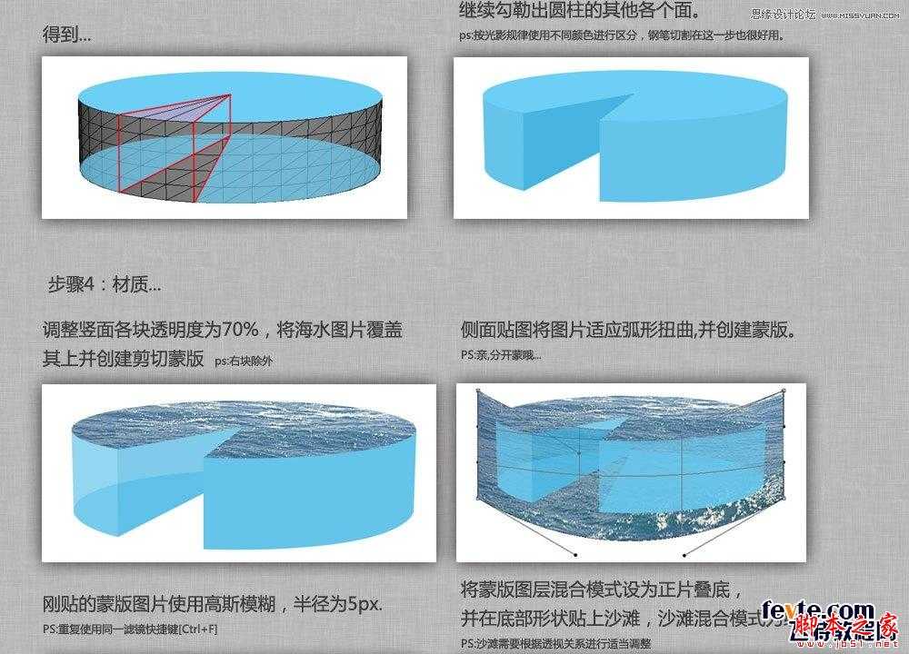 ‘photoshop使用自带的3D工具制作一块立体海洋