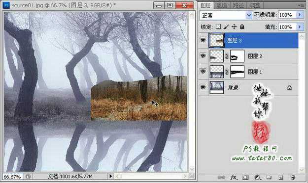 ‘Photoshop制作寂静恐怖的丛林电影海报教程‘