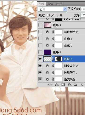 ‘Photoshop为外景婚片打造出浪漫的蓝紫色‘