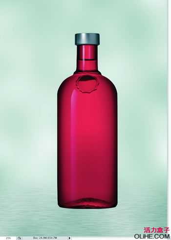 ‘Photoshop为酒瓶表面加上急冻的冰霜‘