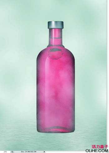‘Photoshop为酒瓶表面加上急冻的冰霜‘
