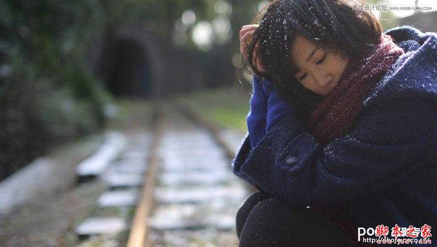 ‘Photoshop为人像制造浪漫雪景特效‘