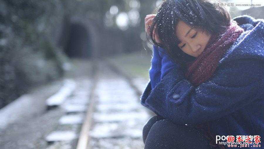 ‘Photoshop为人像制造浪漫雪景特效‘
