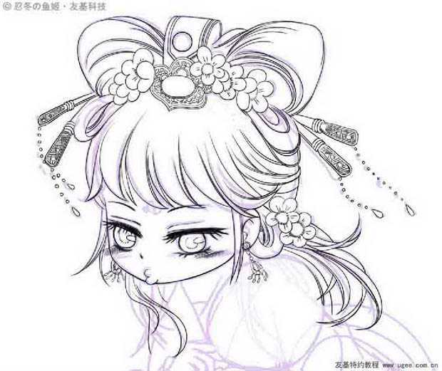 ‘PS结合数位板绘制可爱的古典Q版人物插画‘