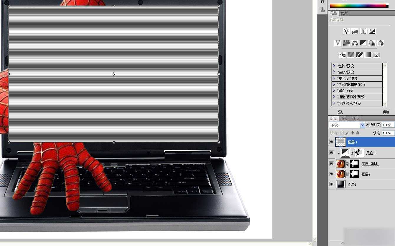 ‘PS合成超逼真的蜘蛛侠钻出屏幕的3D特效教程‘