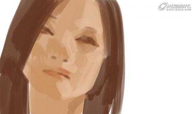painter绘制写实女孩头像 脚本之家 painter鼠绘教程