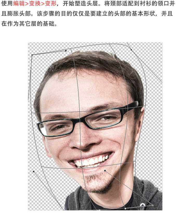 ‘PS利用变形液化工具将人像转为搞笑漫画特效‘