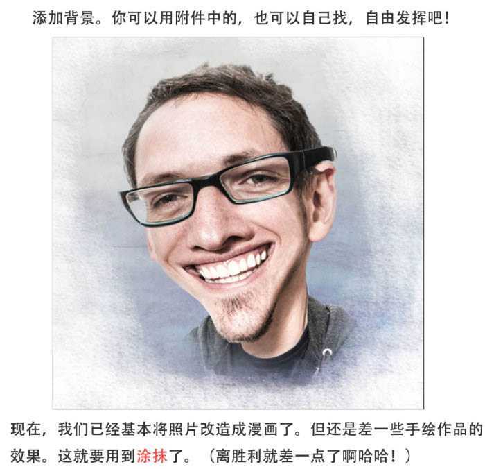 ‘PS利用变形液化工具将人像转为搞笑漫画特效‘