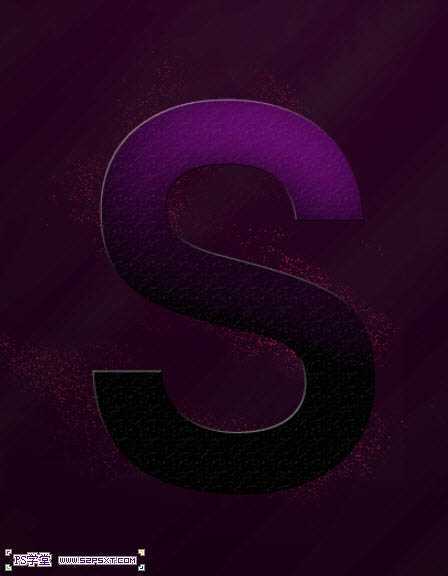 ‘photoshop利用画笔及变形工具手绘制作漂亮的紫色火焰字‘