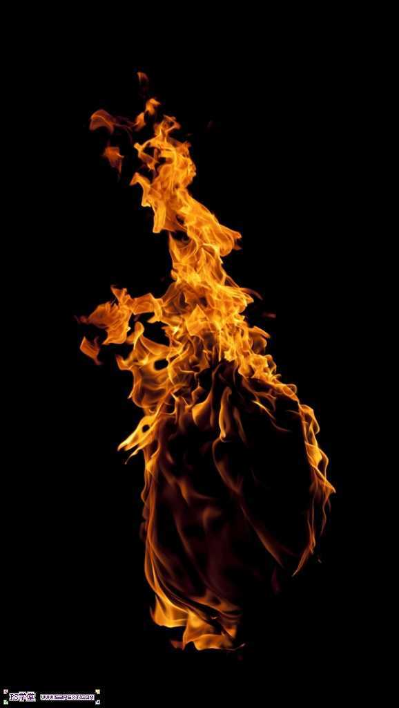 ‘photoshop利用画笔及变形工具手绘制作漂亮的紫色火焰字‘