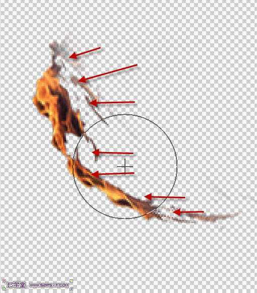 ‘photoshop利用画笔及变形工具手绘制作漂亮的紫色火焰字‘